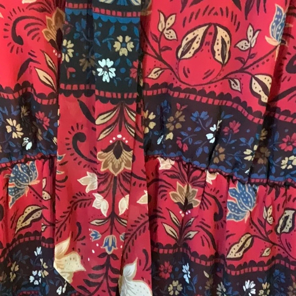 LOFT Red and Purple Floral Dress - Picture 8 of 8